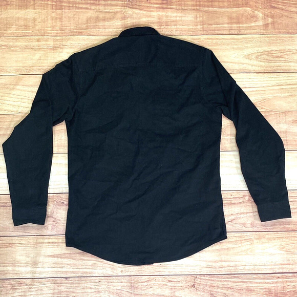 INC INTERNATIONAL CONCEPTS Black Corduroy Button Up Small Long Sleeve Shirt - Picture 3 of 8